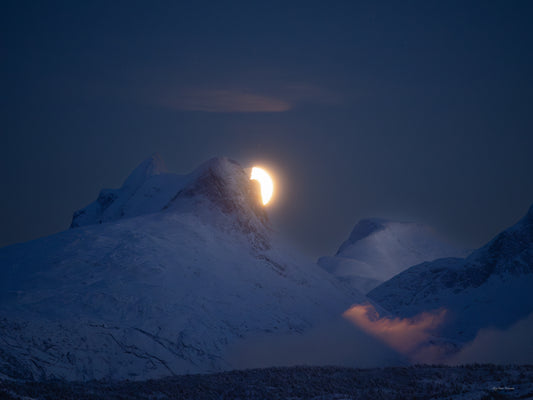 Mountain Range Børvasstindene Magic Night Sky